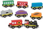 Melissa   Doug Wooden Magnetic Train Cars 8-piece Set W  Storage Tray Kids Toy