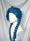 Lol Arcane Jinx Cosplay Wigs Women Long Blue Braided Synthetic Party Hair 130cm