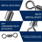 50pcs Rolling Barrel Fishing Swivel Solid Stainless Steel Rings   1  2- 8 1 0 