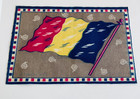 Flag Of  roumania  1910 - 1915 Flannel Felt Tobacco Cigar Antique Vtg 8  X 5  Gr