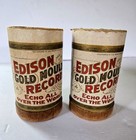 Lot Of 2 Antique Edison Gold Moulded Cylinder Records In Boxes No Lids  1905