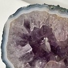 Natural Polished Amethyst Geode Quartz Cluster 2 5lb  Blue Agate Outline 5   d