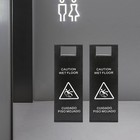 Black Wet Floor Signs 2pcs Stainless Steel Caution Wet Floor Sign Safety Warning