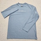 Oneill Mens Large Long Sleeve Rash Guard 50  Sun Protection Blue Slim Fit Shirt