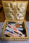 Vintage Sewing Box Filled With Miscellaneous Sewing Essentials