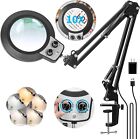 Magnifying Glass Desk Lamp With 10x Swing Arm And Big Clamp Lighted Magnifier