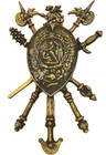 Vtg Metal Coat Of Arms Medieval Armor Shield Sword 17x25  Plaque Wall Art Japan