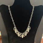 Vintage Taxco Mexican Sterling Silver 925 Dangle Drop Geometric Collar Necklace
