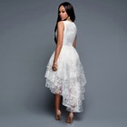 Elegant Square Neck High-low Lace Beach Wedding Dress White Bridal Gown S M L Xl