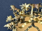 Rare Mirror  Vintage Small Dresden Brass Animals Holidays Antique Bow Metal Mcm
