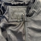 Andrew Marc Ny Fullzip 100  Leather Jacket Lt Black Moto Bomber 