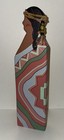 Vintage Native American Woman Wood Wooden Hand Painted 14       Tall Pink Teal