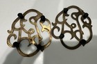 Set Of Two Vintage Brass Trivets With Feet  Unique Design 5 1 2   x 5     Set A