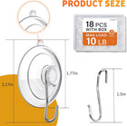18 Pack Suction Cup Hooks Max Load 10lb  1 77inch Suction Cup Hook For Glass Win
