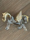 Hand Blown Pegasus Horse Crystal Clear Glass Figurine-gold Gild 2 5   