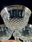 Vintage Champagne Coupe Cut Crystal Glass Silver Trim Cocktail Glasses Set 4 Mcm