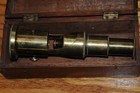 Rare Antique Brass Field Pocket Microscope In Wooden Case Vintage Used 1880-1930