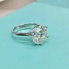 1 00ct Round Cut Real Moissanite Solitaire Engagement Ring 14k White Gold Plated