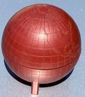 1939 World s Fair Nyc Red Bakelite Globe Traveler Ink Well W Blue Black Ink