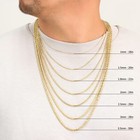 14k Yellow Gold 1mm-10mm Diamond Cut Rope Chain Necklace Mens Women 16 - 30 