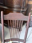 Antique Wood Rocking Chair Caned Seat Carved Back Rocker