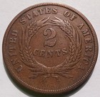 1868 Two Cents Piece Vf xf Bn  2c Penny Coin