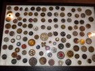 Antique Victorian Cloisonne Enamel Steel Cut Marcasite Carved Mop Button Lot