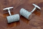 2ct Round Cut Lab Created Diamond Men s Cluster Cufflinks 14k White Gold Plated