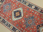 2    6    X 10    Rust Navy Blue Geometric Medallion Hand Knotted Oriental Rug Runner