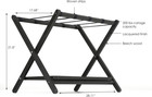 Beech Wood Folding Luggage Rack Travel Suitcase With Woolen Strips And Shelf For