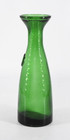 Vtg Green Glass Wine Carafe Decanter Bottle 11  Made In Italy Embossed Grapes