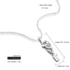 925 Sterling Silver Script Love Pendant Cz Rolo Chain Necklace 18  Nickel Free