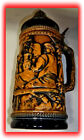 Vintage Gerz W german Beer Stein Pewter clay porcelain