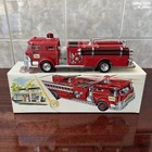 1970 Marx Hess Toy Fire Truck In Original Box With 2 Inserts  Light   Motor Work