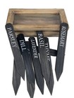 Wood Herb Garden Markers In Glass Top Box