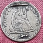 Love Token Seated Liberty Quarter 25c   E E   Engraved  84606