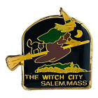 Vintage Salem Massachusetts The Witch City Lapel Hat Pin Travel Souvenir