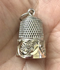 Sterling Silver  Vintage  Collectible Art Nouveau Style Sewing Thimble pendant 