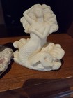 Aquarium Decor-fossilized Colonial Coral Specimen   White Mermaid Figurine