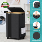 75l Laundry Basket Slim Laundry Hamper With Wheels Lid Collapsible Laundry
