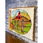 Latch Hook Autumn  Fall Wall Hangingvintage Retro Hand Made Yarn