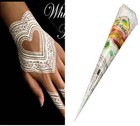 Golecha Highlighter Henna Mehandi Temporary Tattoos - White Paint - 4 Cones 