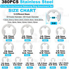 380pcs Stainless Steel E-clip Circlip Kit Retaining Ring Assortment Set 14 Sizes