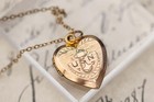 Vintage Usn Navy Sweetheart Locket Necklace Gold Filled Military Pendant