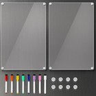 2 Pack 12   8   Acrylic Magnetic Whiteboard For Fridge  Clear Dry Erase Menu    