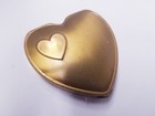 Vintage Hingeco Gold Tone Heart Shaped Compact Mirror  used 