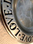 Vintage  wilton   Love   Pewter Metalware 9  Deep Dish Joy  Pa 