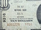 1929 Ely  Nevada  10 Dollar Type 2   rare   National Banknote Fr 2079 Bh-98