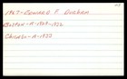 Ed Edward Durham Red Sox Baseball Signed Index Card Auto  ca935