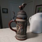 Vintage Original Gerz German Beer Stein West Germany Ram Lid 10 25 Inches Tall
